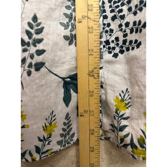 Cynthia Rowley Women's Shirt 100% Linen Floral Roll Tab Sleeve Button Size 1X - Picture 8 of 10